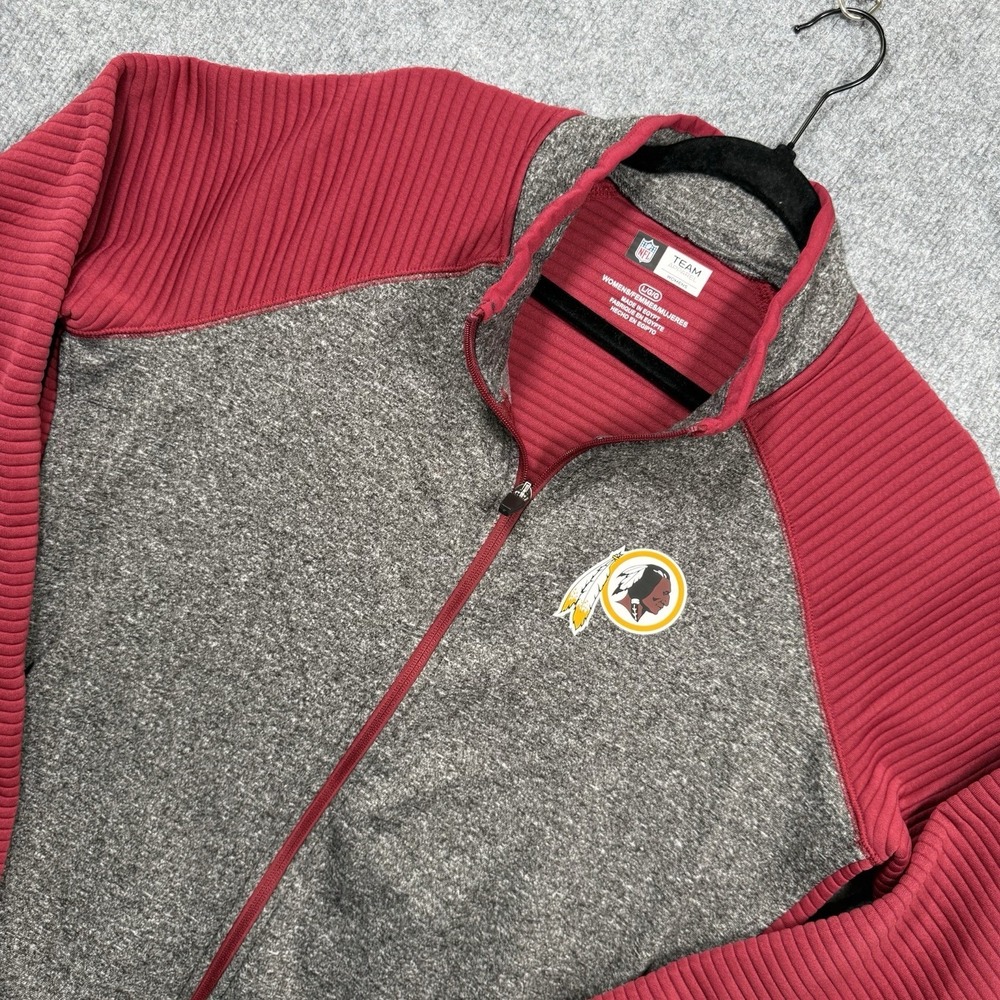 NFL Team Apparel Washington Redskins Women's Full Zip Jacket Gray Red Large